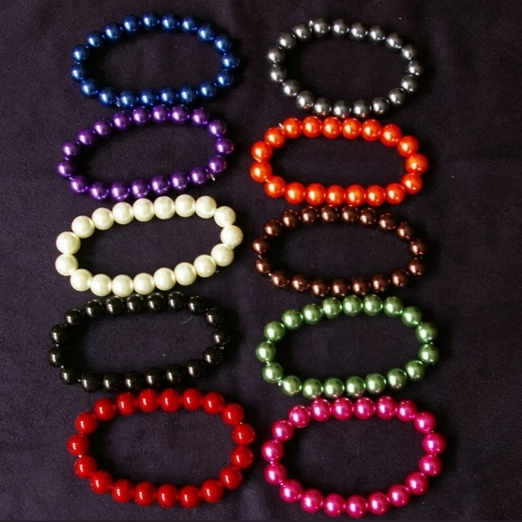 10 Stretch Bracelets Multi Colours - Picture 3 of 3